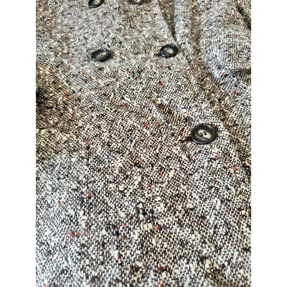 Vintage 60s 70s Mark V Tweed Alpaca Blend Over Coat Faux Fur Collar Sz S - Picture 2 of 10